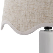 Maine Cottage Droplet Oval White Ceramic Table Lamp with Scallop Shade | Maine Cottage® 