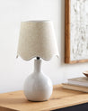 Maine Cottage Droplet Oval White Ceramic Table Lamp with Scallop Shade | Maine Cottage® 