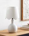 Maine Cottage Droplet Oval White Ceramic Table Lamp with Scallop Shade | Maine Cottage® 