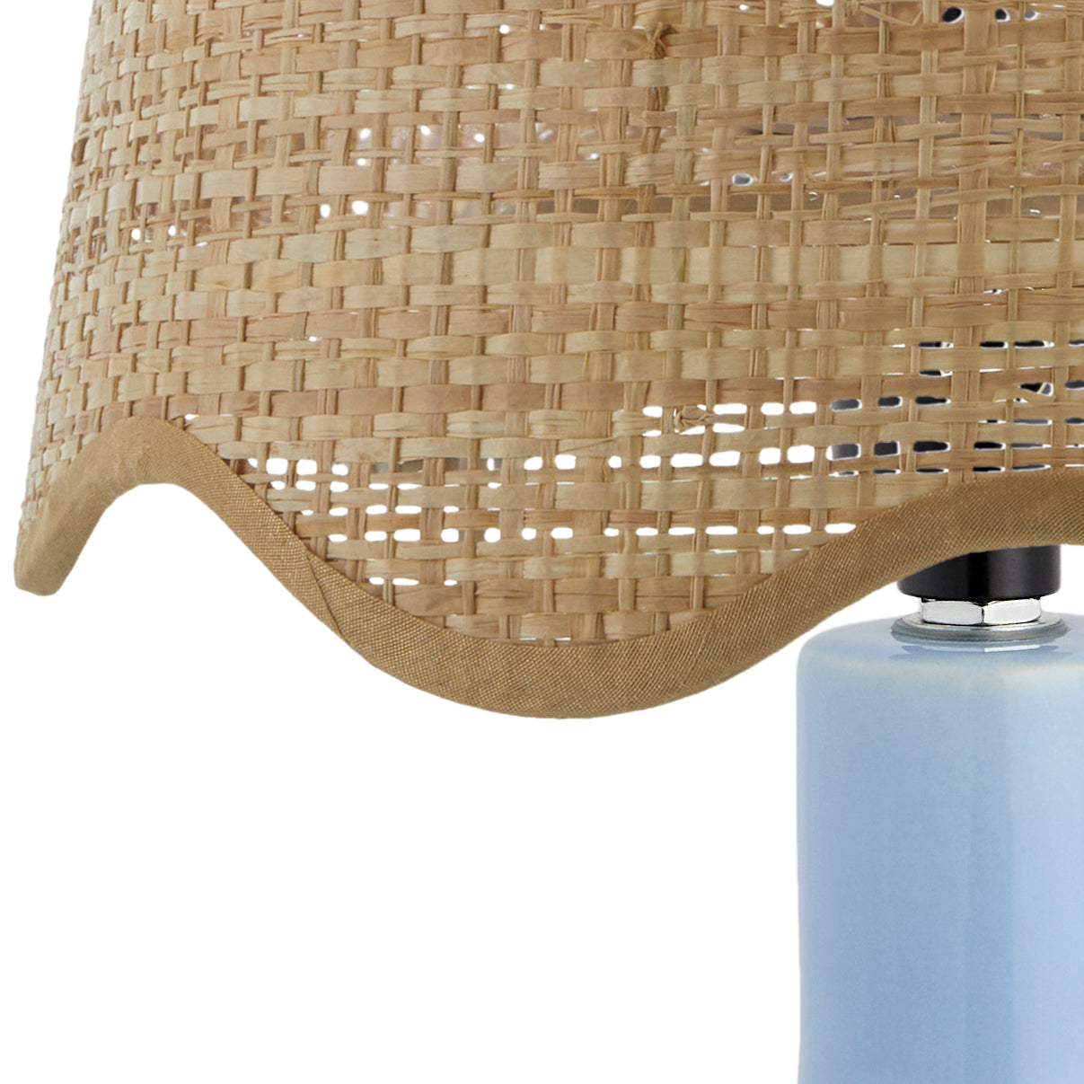 Maine Cottage Droplet Oval Light Blue Ceramic Table Lamp with Scallop Shade | Maine Cottage® 