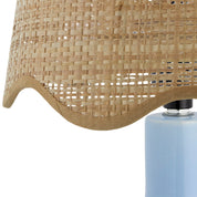 Maine Cottage Droplet Oval Light Blue Ceramic Table Lamp with Scallop Shade | Maine Cottage® 