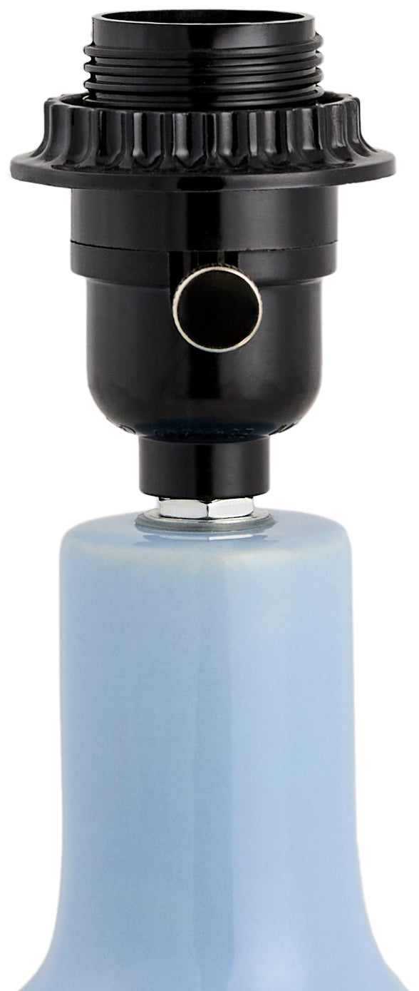 Maine Cottage Droplet Oval Light Blue Ceramic Table Lamp with Scallop Shade | Maine Cottage® 