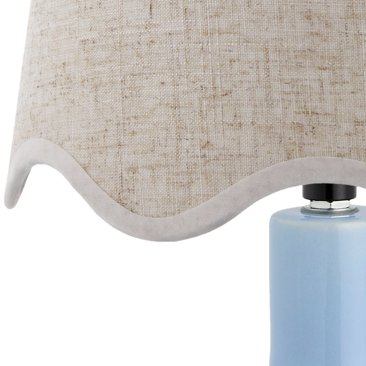 Maine Cottage Droplet Oval Light Blue Ceramic Table Lamp with Scallop Shade | Maine Cottage® 