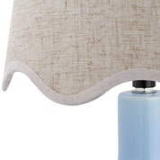 Maine Cottage Droplet Oval Light Blue Ceramic Table Lamp with Scallop Shade | Maine Cottage® 