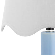Maine Cottage Droplet Oval Light Blue Ceramic Table Lamp with Scallop Shade | Maine Cottage® 