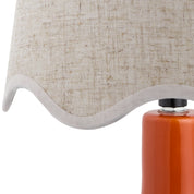 Maine Cottage Droplet Oval Red Ceramic Table Lamp with Scallop Shade | Maine Cottage® 