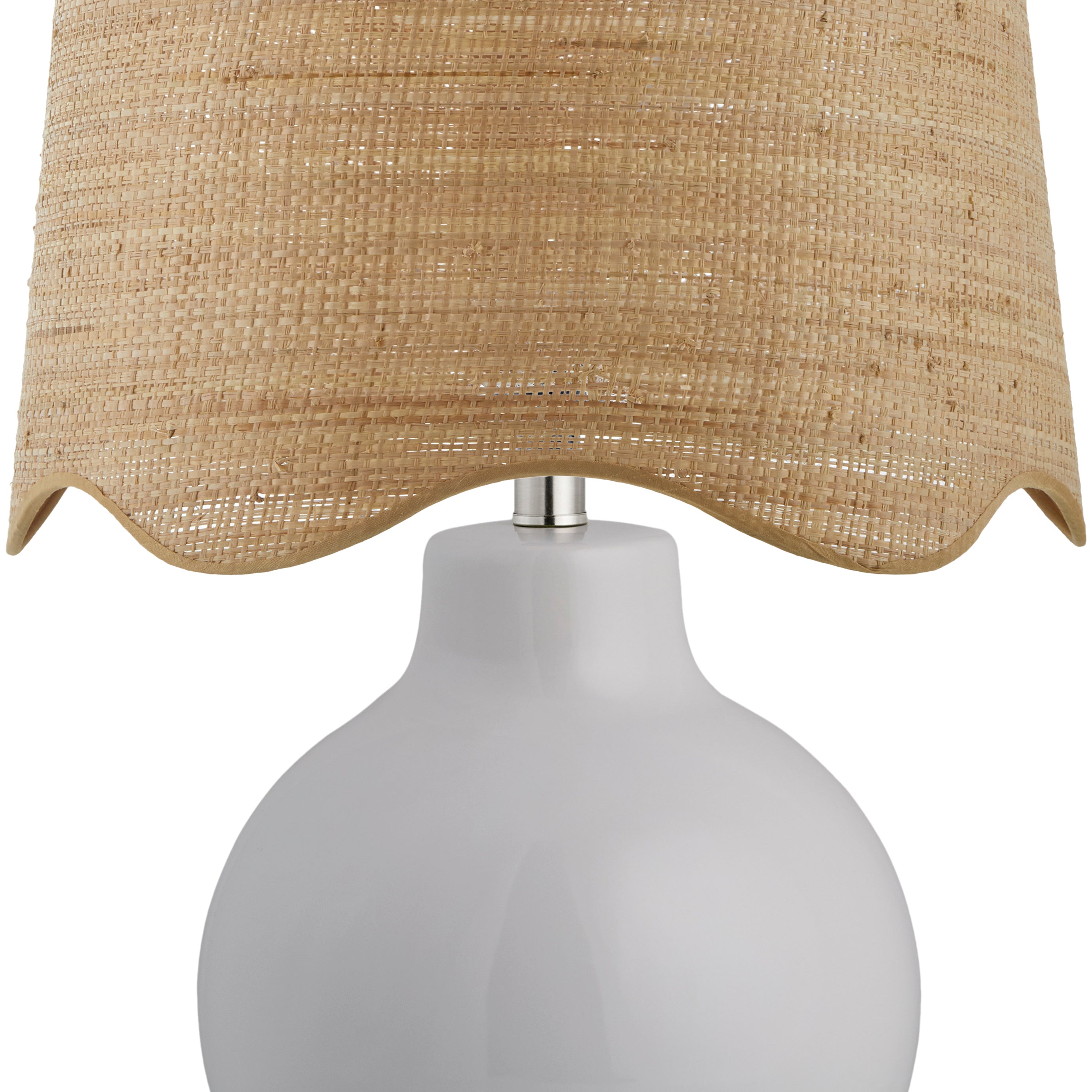Maine Cottage Droplet Round White Ceramic Table Lamp with Scallop Shade | Maine Cottage® 
