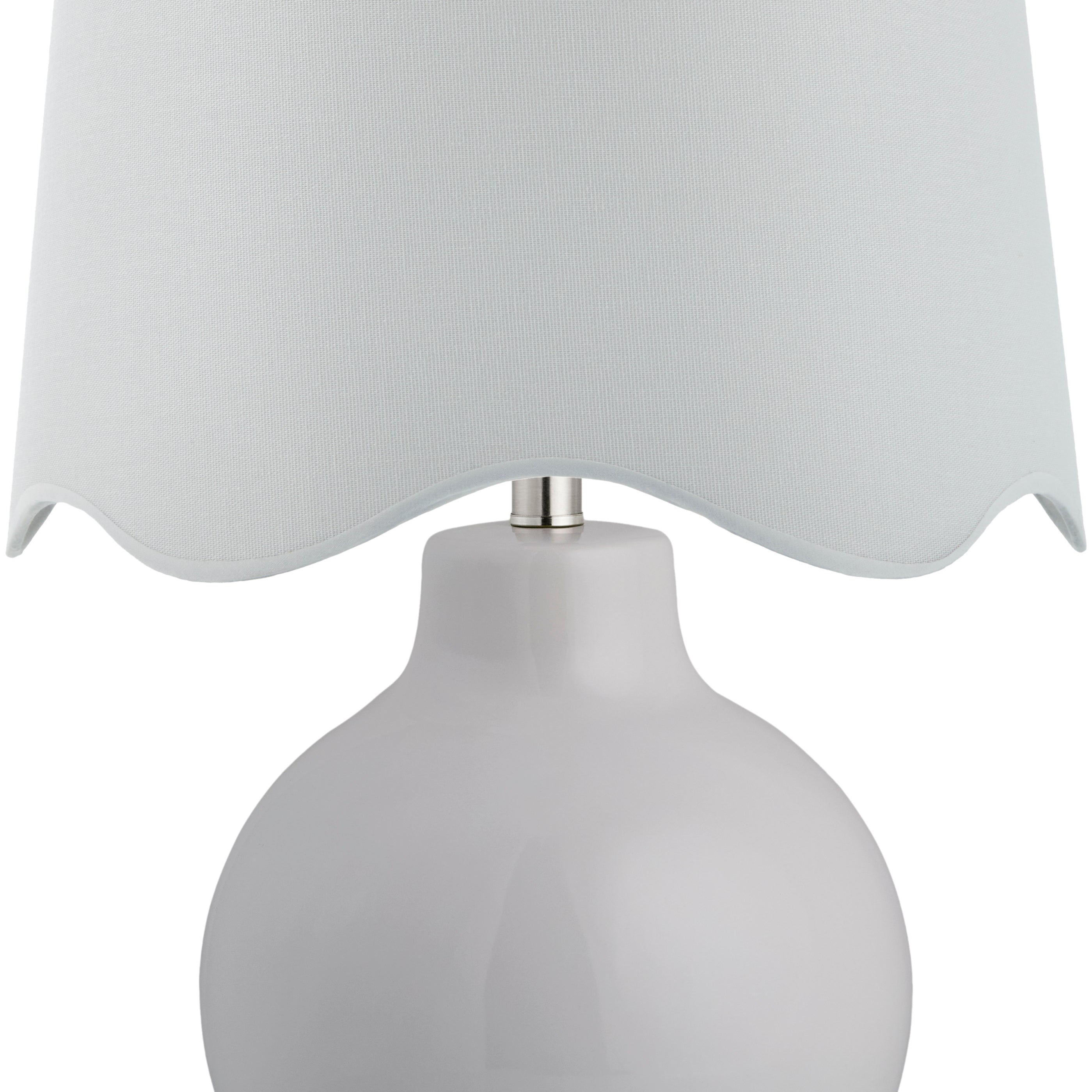 Maine Cottage Droplet Round White Ceramic Table Lamp with Scallop Shade | Maine Cottage® 