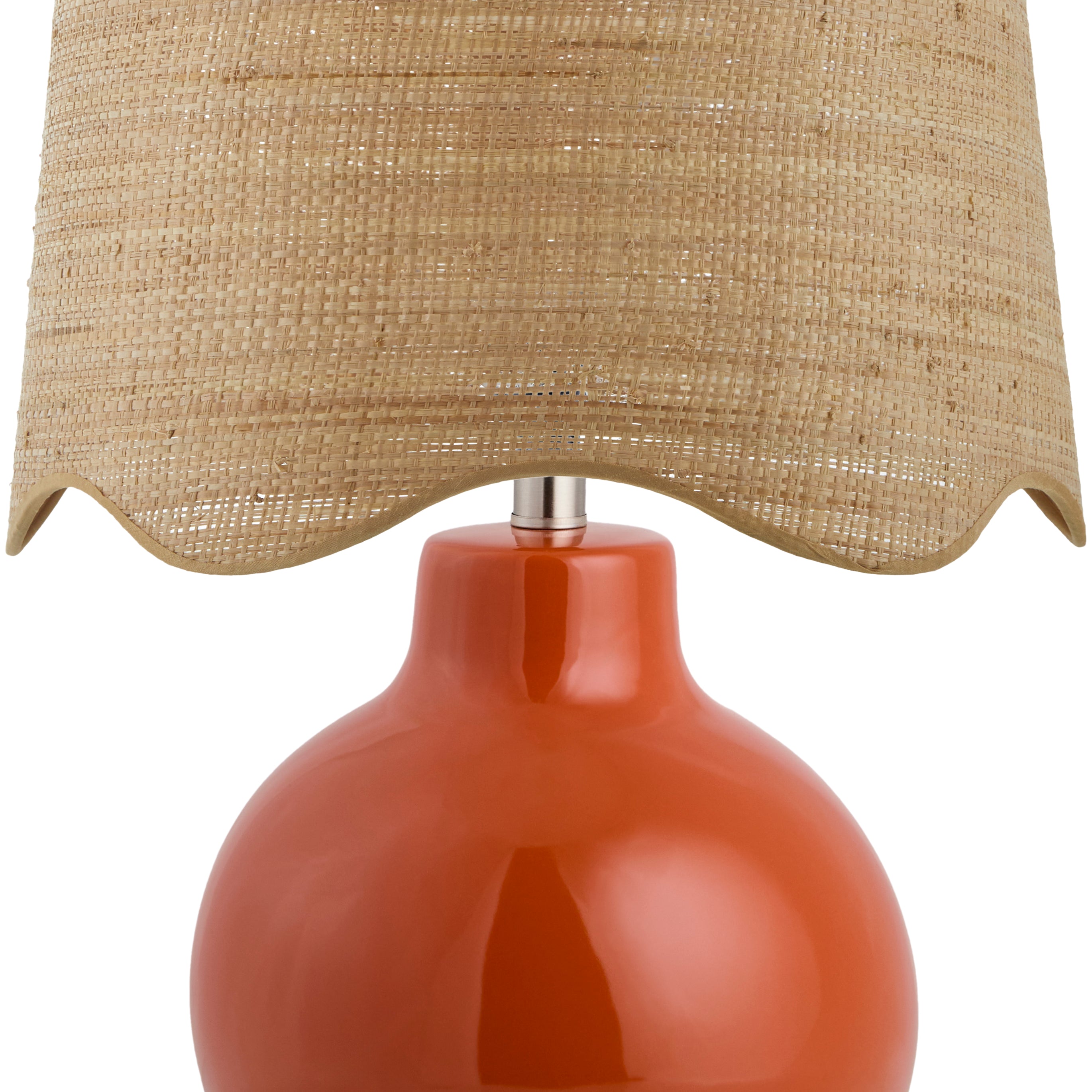 Maine Cottage Droplet Round Red Ceramic Table Lamp with Scallop Shade | Maine Cottage® 
