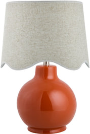 Maine Cottage Droplet Round Red Ceramic Table Lamp with Scallop Shade | Maine Cottage® 