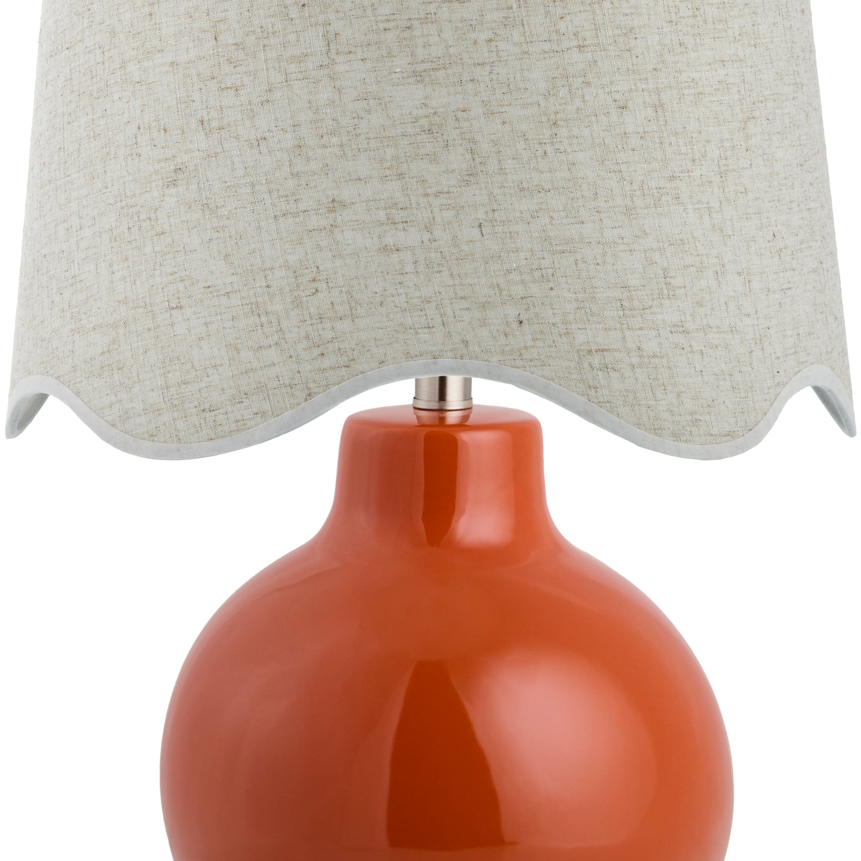 Maine Cottage Droplet Round Red Ceramic Table Lamp with Scallop Shade | Maine Cottage® 