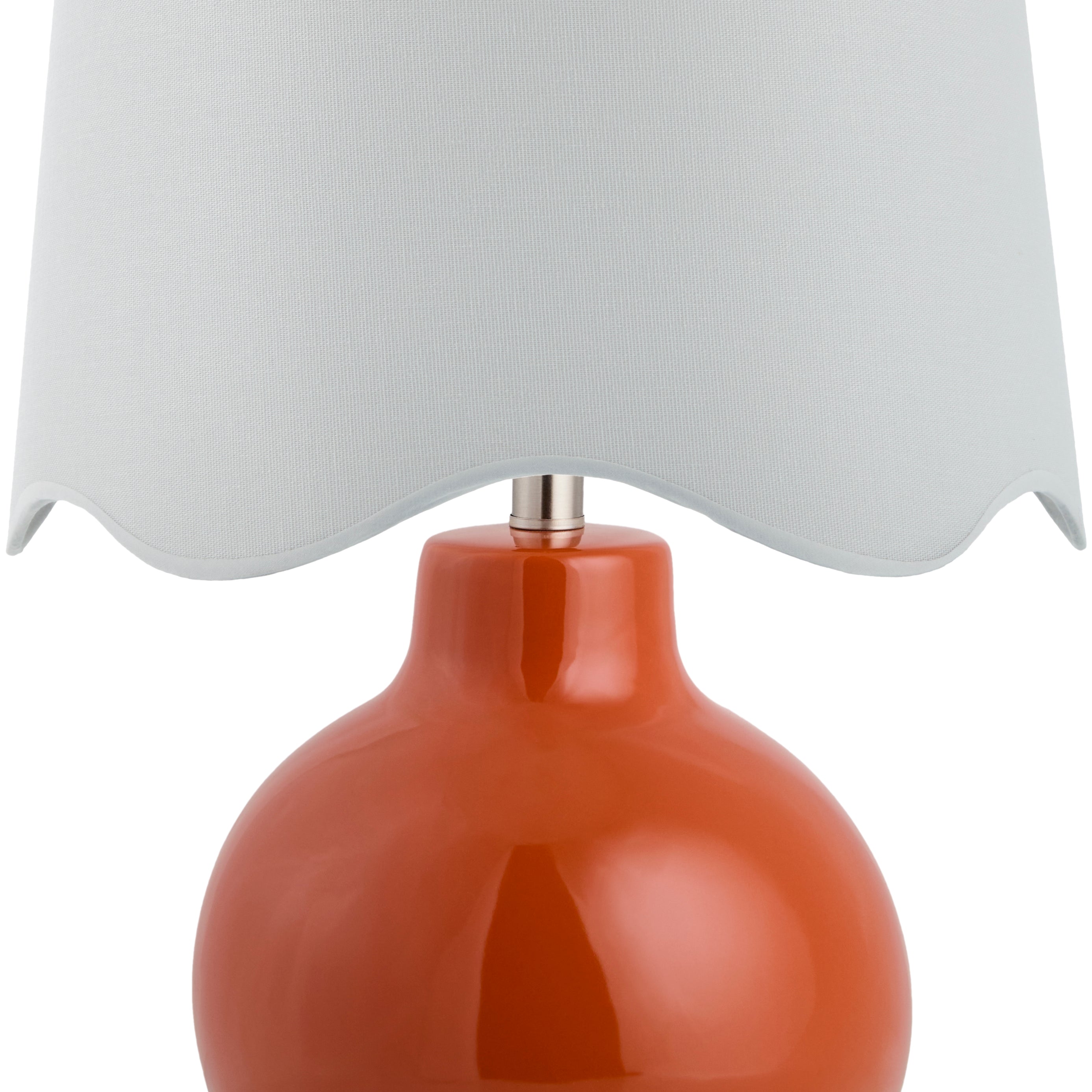 Maine Cottage Droplet Round Red Ceramic Table Lamp with Scallop Shade | Maine Cottage® 