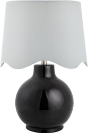 Maine Cottage Droplet Round Black Ceramic Table Lamp with Scallop Shade | Maine Cottage® 