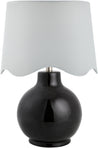 Maine Cottage Droplet Round Black Ceramic Table Lamp with Scallop Shade | Maine Cottage® 