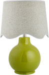 Maine Cottage Droplet Round Green Ceramic Table Lamp with Scallop Shade | Maine Cottage® 