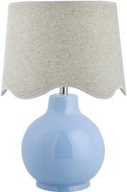 Maine Cottage Droplet Round Light Blue Ceramic Table Lamp with Scallop Shade | Maine Cottage® 