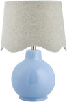 Maine Cottage Droplet Round Light Blue Ceramic Table Lamp with Scallop Shade | Maine Cottage® 