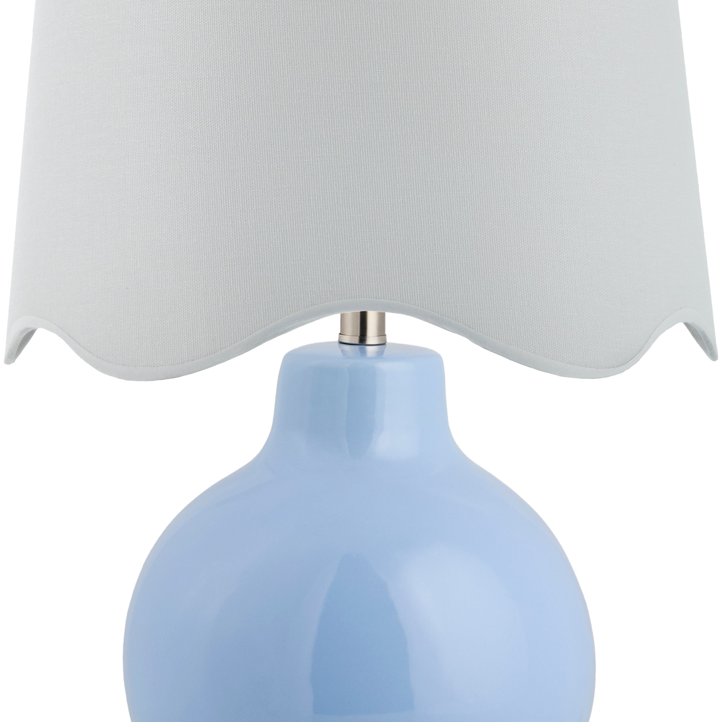 Maine Cottage Droplet Round Light Blue Ceramic Table Lamp with Scallop Shade | Maine Cottage® 