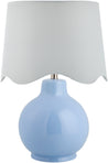 Maine Cottage Droplet Round Light Blue Ceramic Table Lamp with Scallop Shade | Maine Cottage® 
