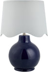Maine Cottage Droplet Round Navy Ceramic Table Lamp with Scallop Shade | Maine Cottage® 
