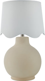 Maine Cottage Droplet Round Cream Ceramic Table Lamp with Scallop Shade | Maine Cottage® 