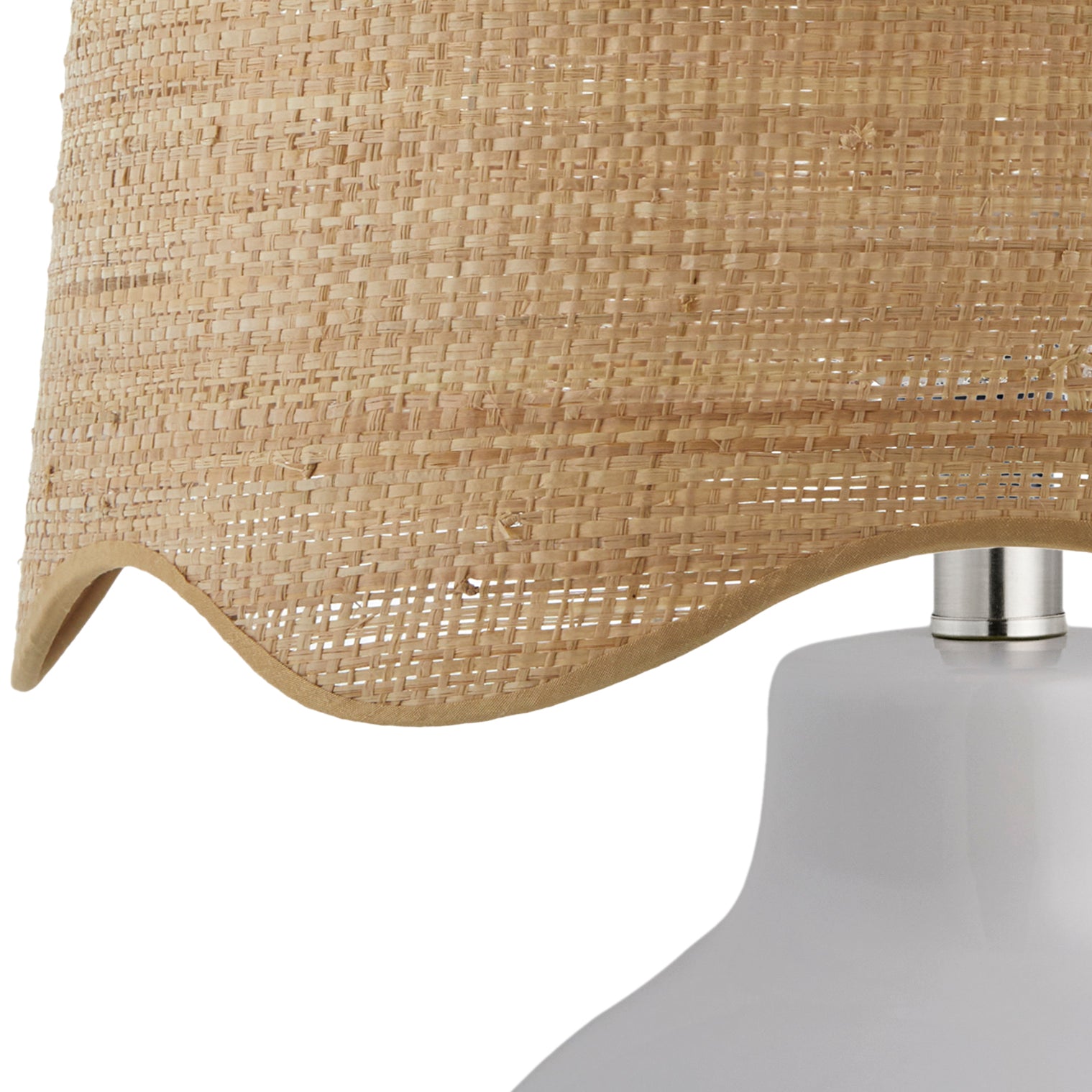 Maine Cottage Droplet Round White Ceramic Table Lamp with Scallop Shade | Maine Cottage® 