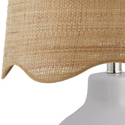 Maine Cottage Droplet Round White Ceramic Table Lamp with Scallop Shade | Maine Cottage® 