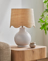 Maine Cottage Droplet Round White Ceramic Table Lamp with Scallop Shade | Maine Cottage® 