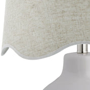 Maine Cottage Droplet Round White Ceramic Table Lamp with Scallop Shade | Maine Cottage® 