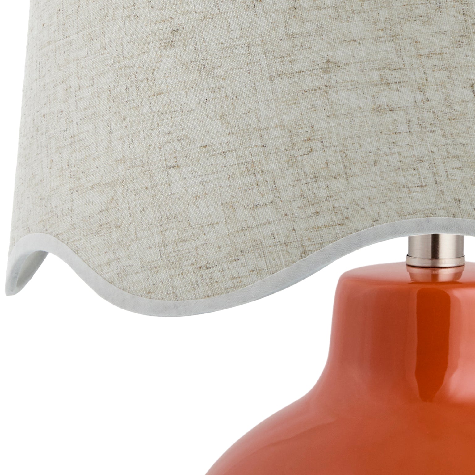Maine Cottage Droplet Round Red Ceramic Table Lamp with Scallop Shade | Maine Cottage® 