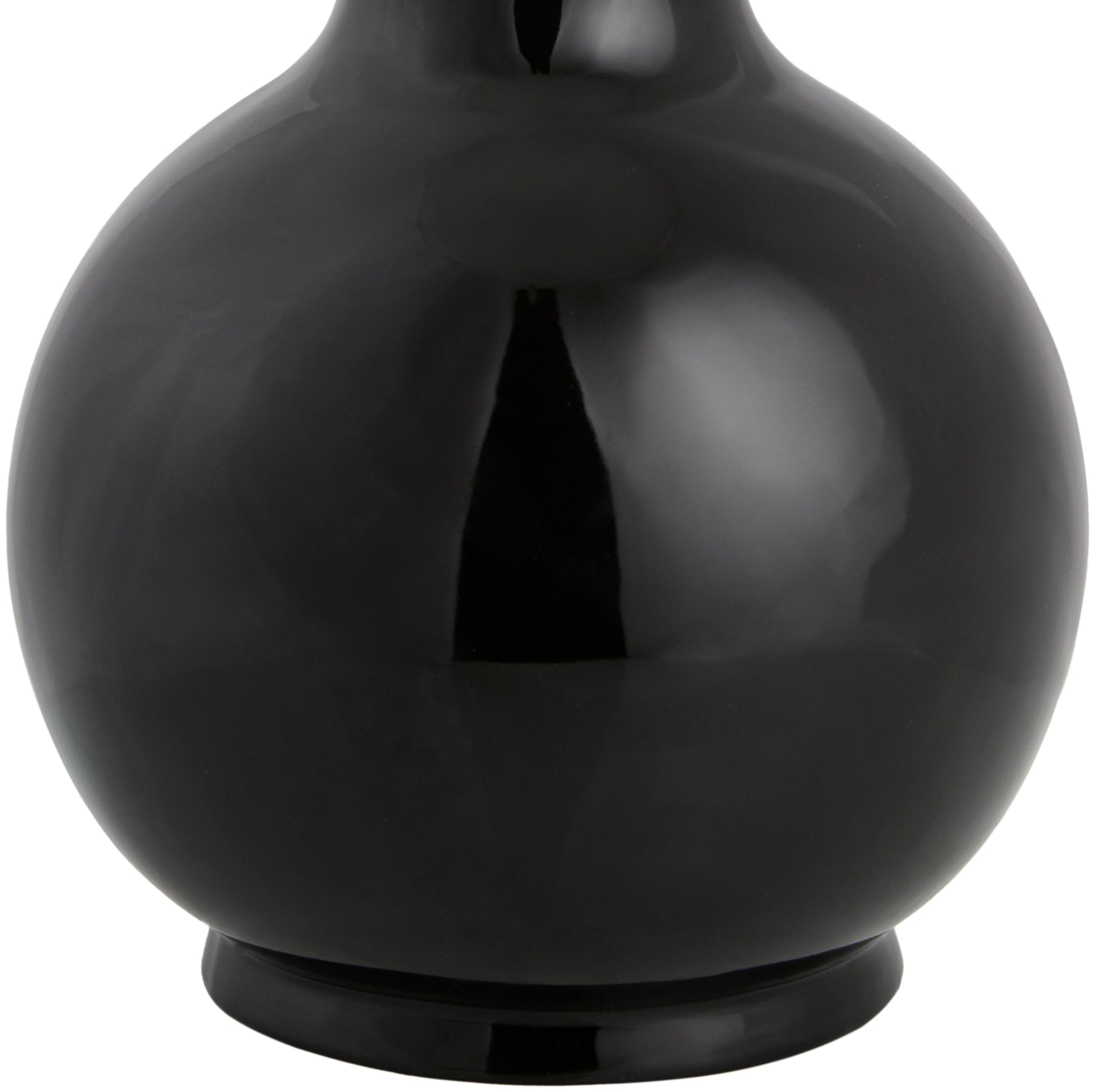 Maine Cottage Droplet Round Black Ceramic Table Lamp with Scallop Shade | Maine Cottage® 