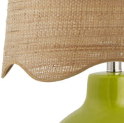 Maine Cottage Droplet Round Green Ceramic Table Lamp with Scallop Shade | Maine Cottage® 