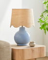 Maine Cottage Droplet Round Light Blue Ceramic Table Lamp with Scallop Shade | Maine Cottage® 