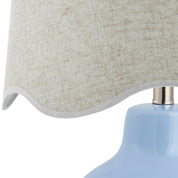 Maine Cottage Droplet Round Light Blue Ceramic Table Lamp with Scallop Shade | Maine Cottage® 