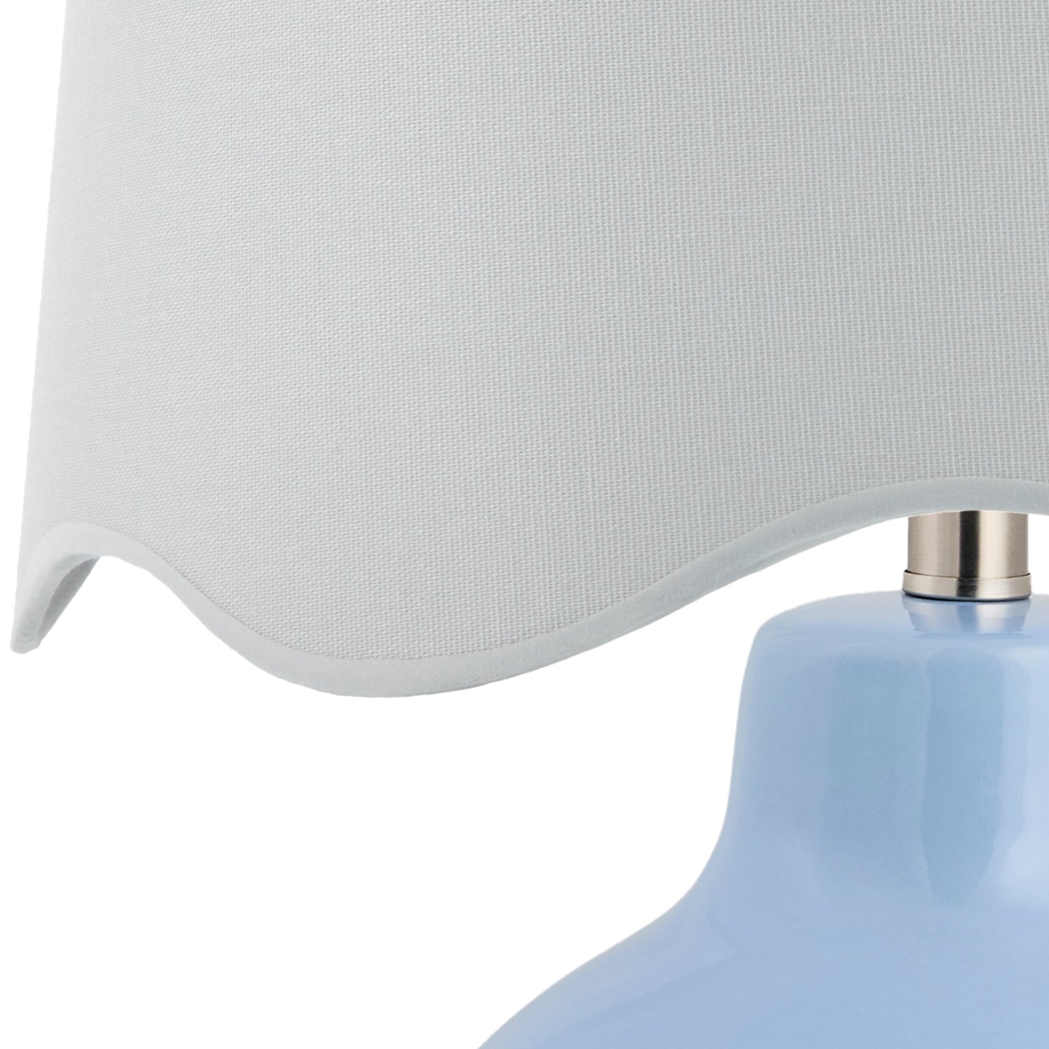 Maine Cottage Droplet Round Light Blue Ceramic Table Lamp with Scallop Shade | Maine Cottage® 
