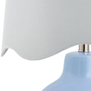 Maine Cottage Droplet Round Light Blue Ceramic Table Lamp with Scallop Shade | Maine Cottage® 
