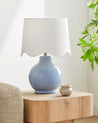 Maine Cottage Droplet Round Light Blue Ceramic Table Lamp with Scallop Shade | Maine Cottage® 
