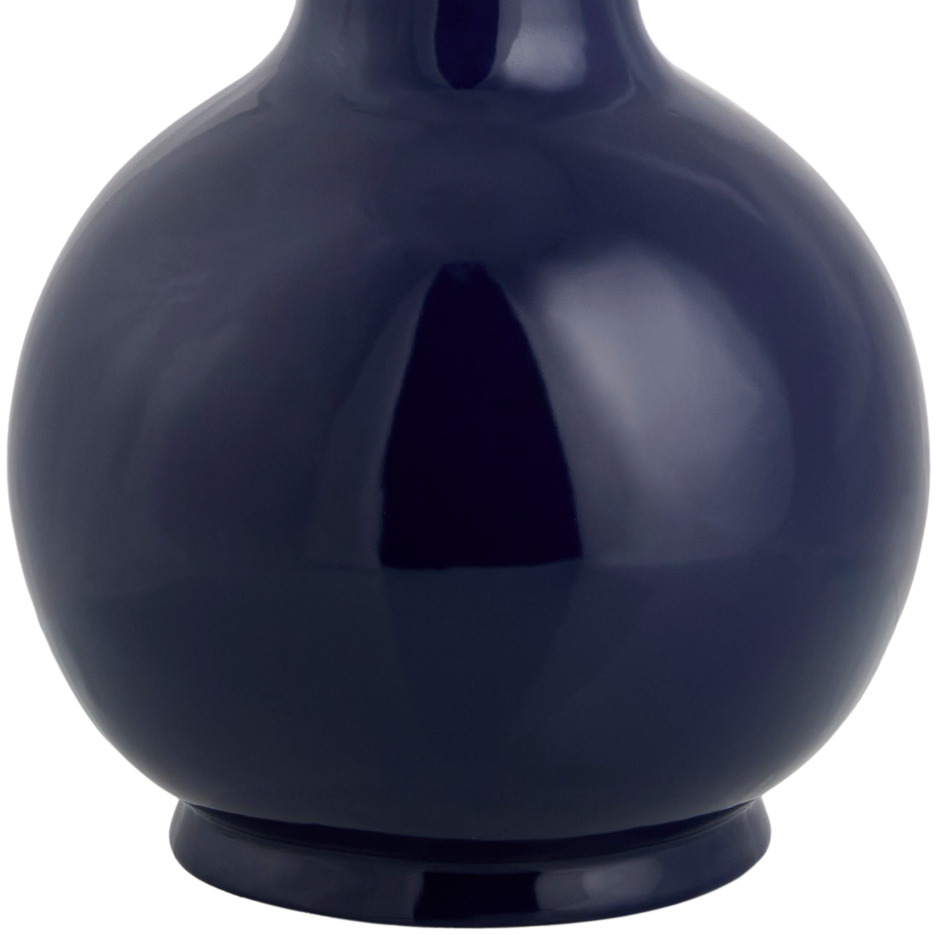 Maine Cottage Droplet Round Navy Ceramic Table Lamp with Scallop Shade | Maine Cottage® 