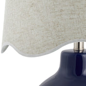 Maine Cottage Droplet Round Navy Ceramic Table Lamp with Scallop Shade | Maine Cottage® 