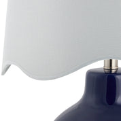 Maine Cottage Droplet Round Navy Ceramic Table Lamp with Scallop Shade | Maine Cottage® 