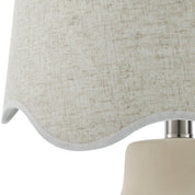 Maine Cottage Droplet Round Cream Ceramic Table Lamp with Scallop Shade | Maine Cottage® 