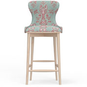 Dolly Upholstered Bar Stool - Natural Wood