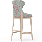 Dolly Upholstered Bar Stool - Natural Wood