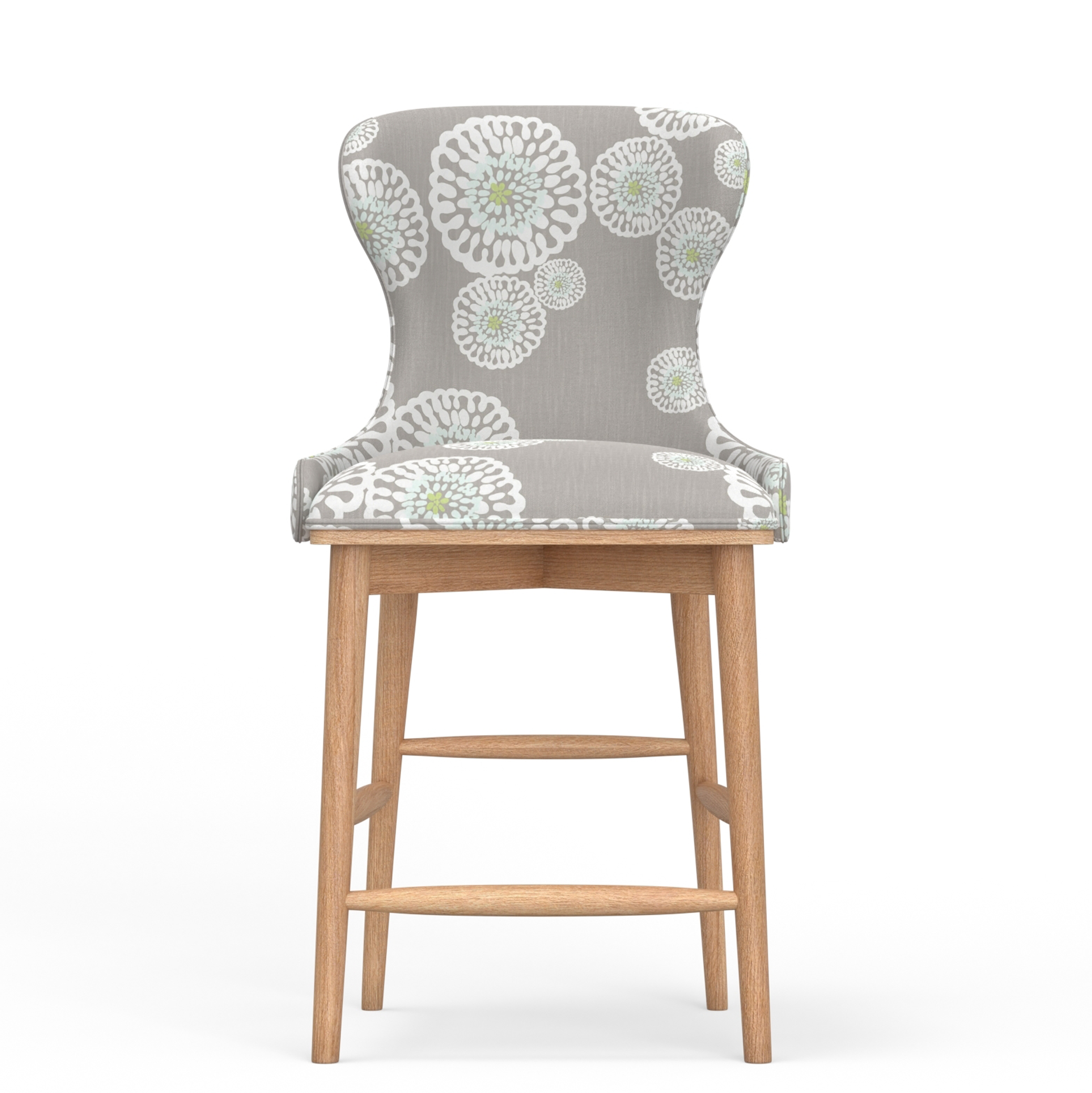 Dolly Upholstered Counter Stool - Natural Wood