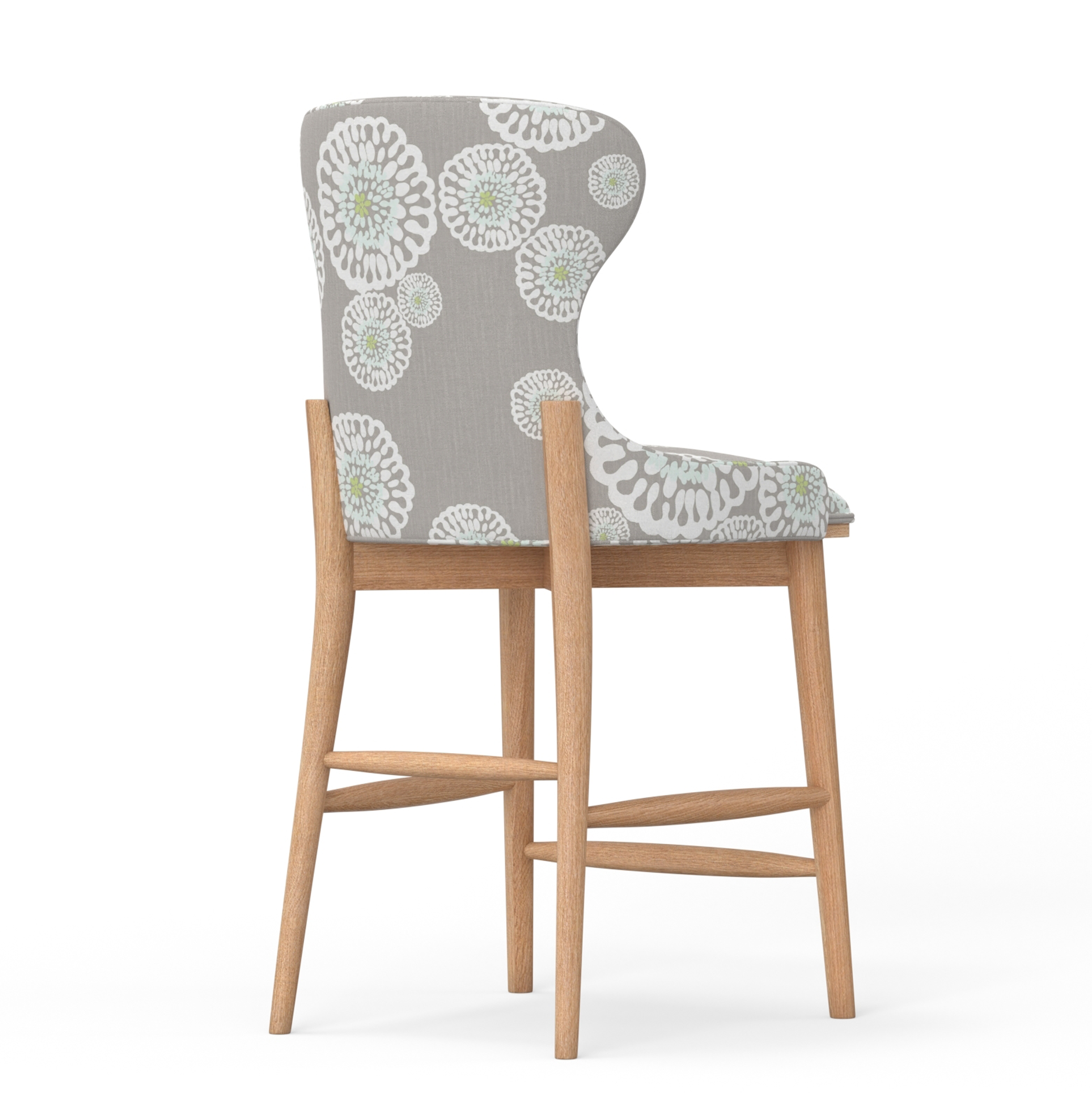 Dolly Upholstered Counter Stool - Natural Wood