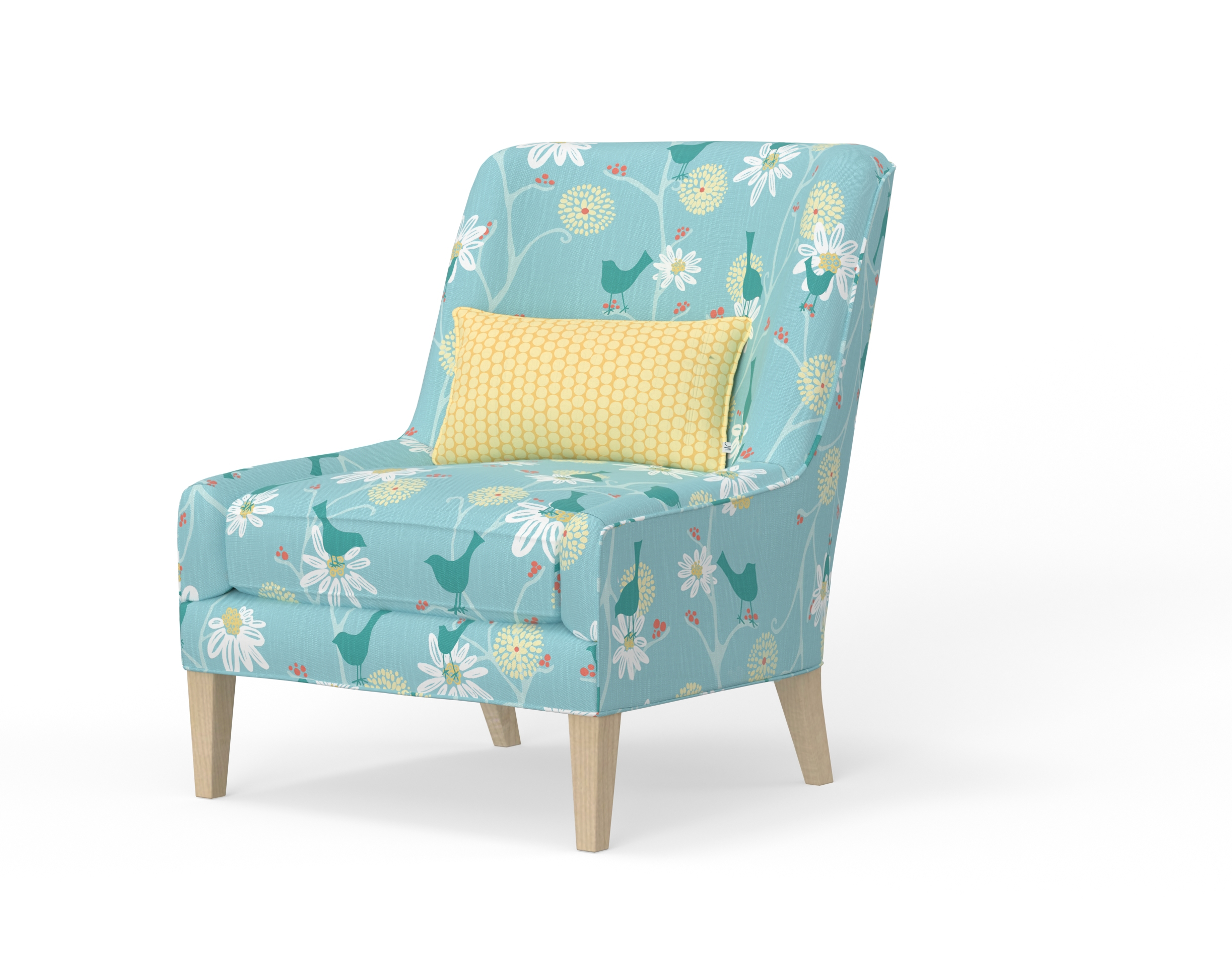 Maine Cottage Hazel Chair | Colorful Armless Chair | Upholstered Coastal Chair  