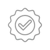 icon of circle badge with check mark in the center