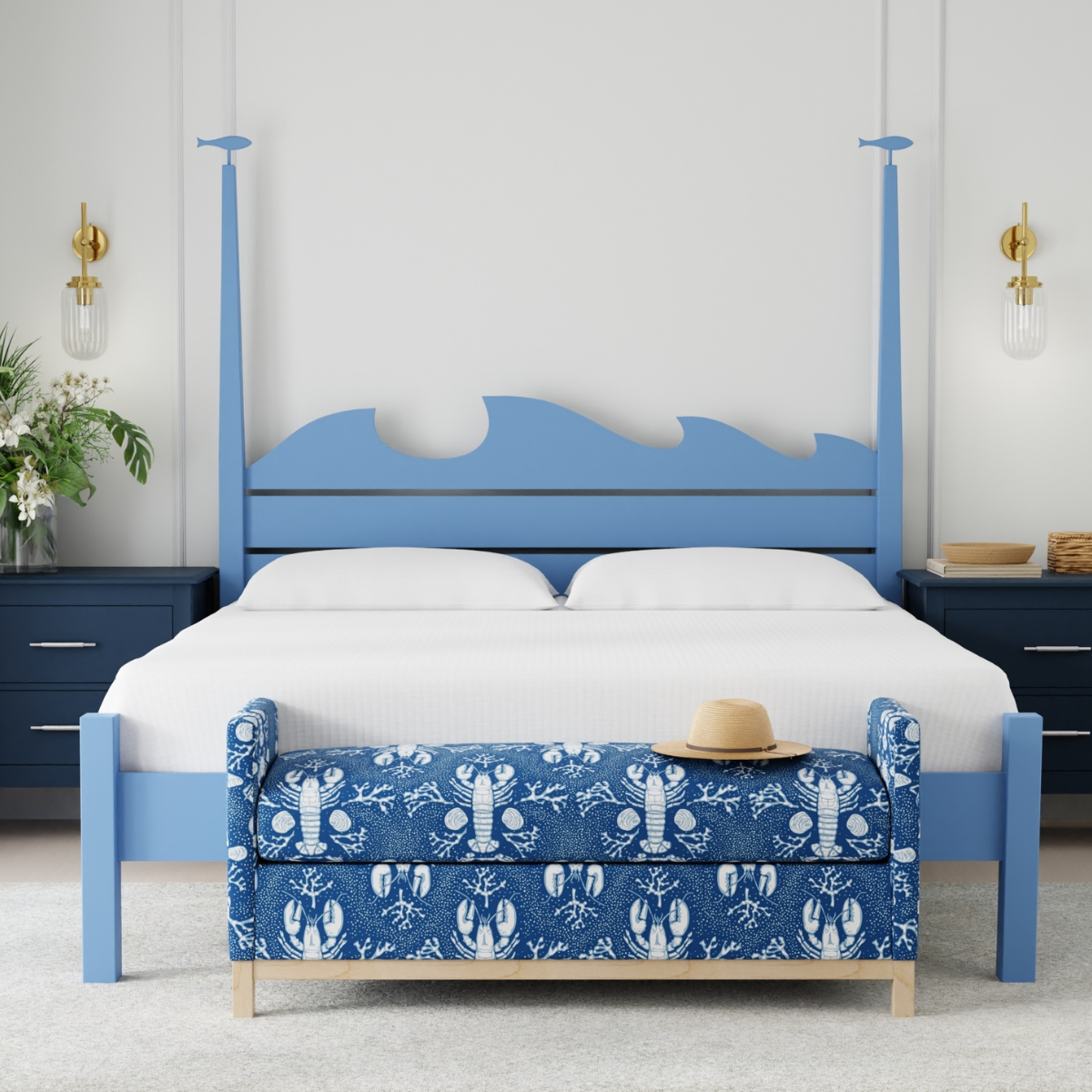 Maine Cottage High Tide Bed | Handmade Beach House Bed | Colorful Bed Frame 