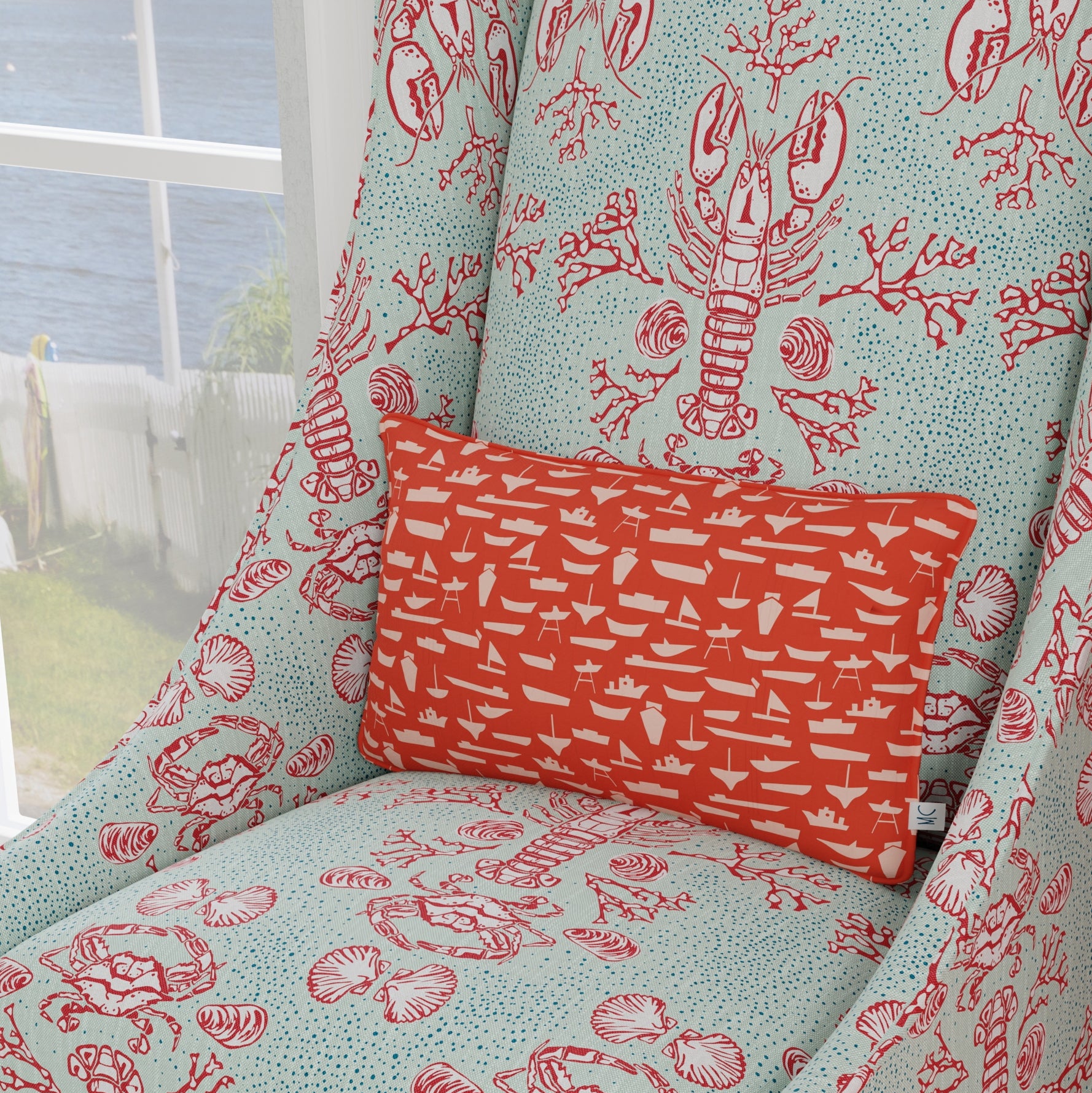Decorative Lumbar Pillow in Boats By The Yard: Gladiola