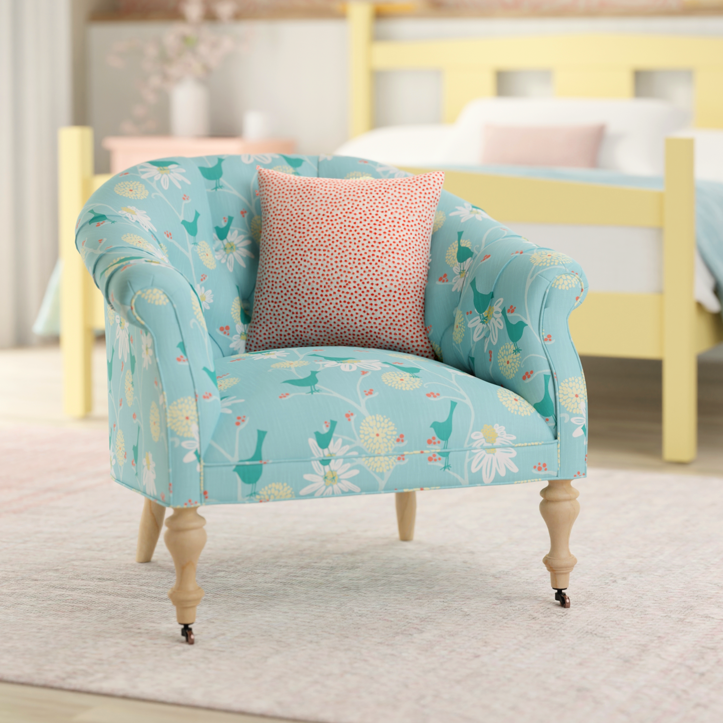Maine Cottage Margot Chair | Traditional Elegant Armchair | Diamond Tufted Back 